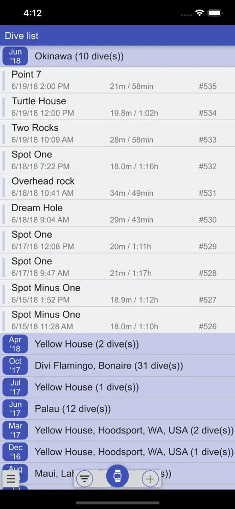 Subsurface-mobile screenshot from the App Store
